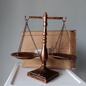New Owlgift Bronze Libra Scales Display Jewelry Tree Makeup Organizer 12" Tall